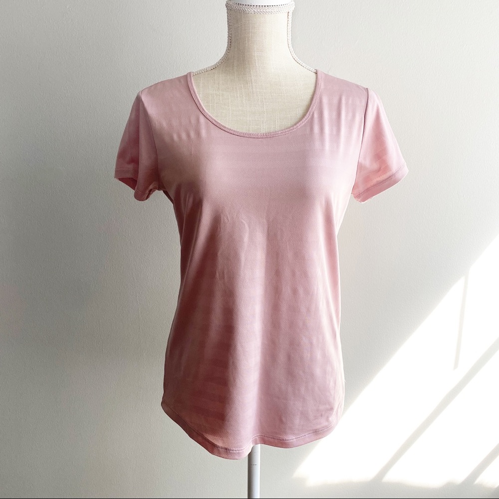RBX Light Pink Striped Workout T-Shirt